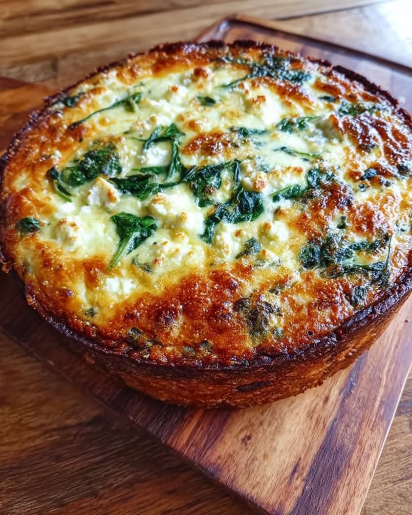 Broccoli and Spinach Bake with Feta and Dill
