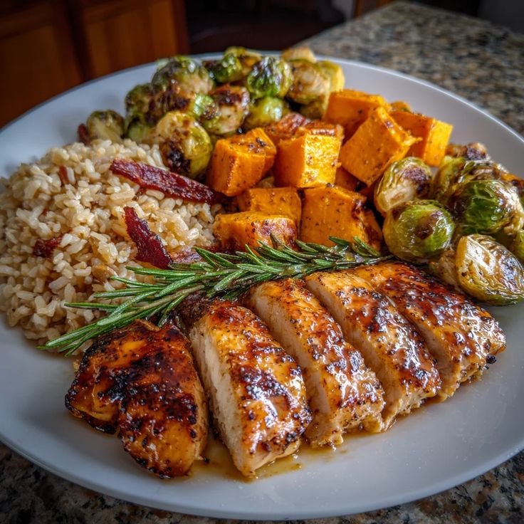 Maple-Dijon Chicken Thighs with Roasted Sweet Potatoes