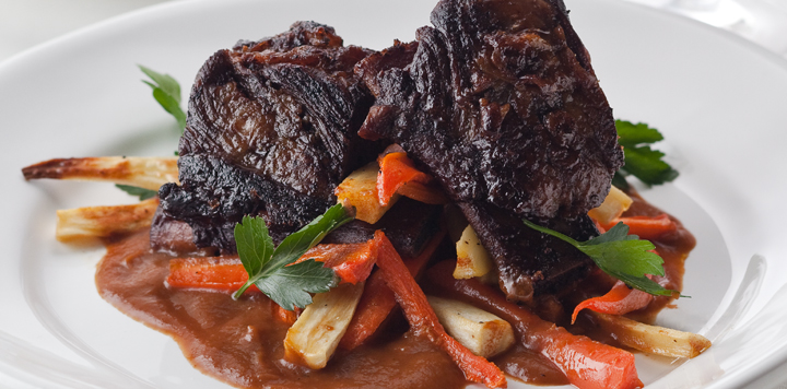 Low-Heat Braised Short Ribs with Carrots and Parsnips