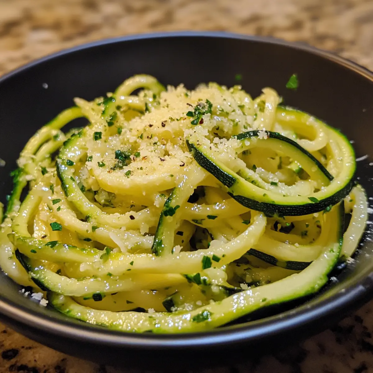 Sautéed Zucchini Noodles with Garlic and Parmesan