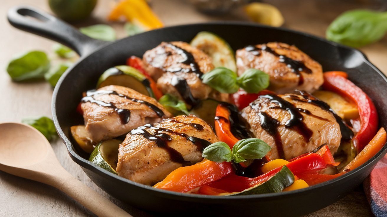 Low-Profile Chicken and Veggie Skillet