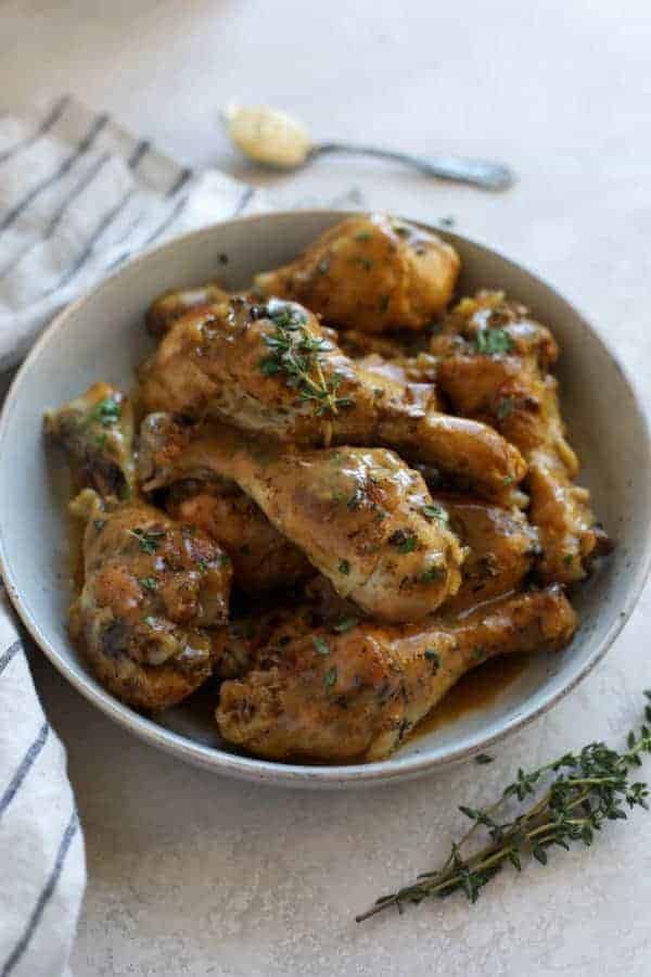 Slow-Cooked Chicken Thighs with Dijon and Thyme