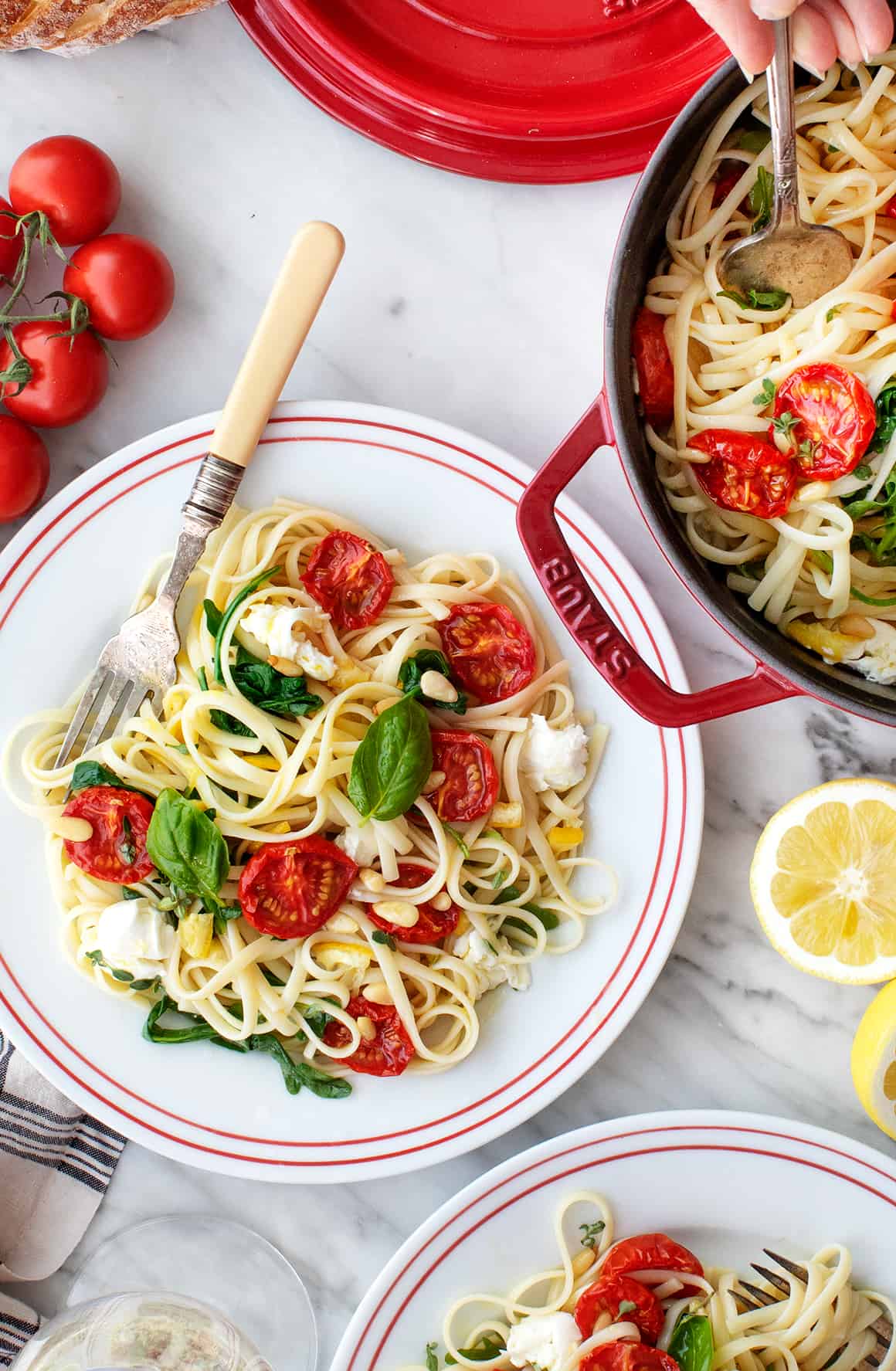 Lemon-Garlic Linguine with Cherry Tomatoes