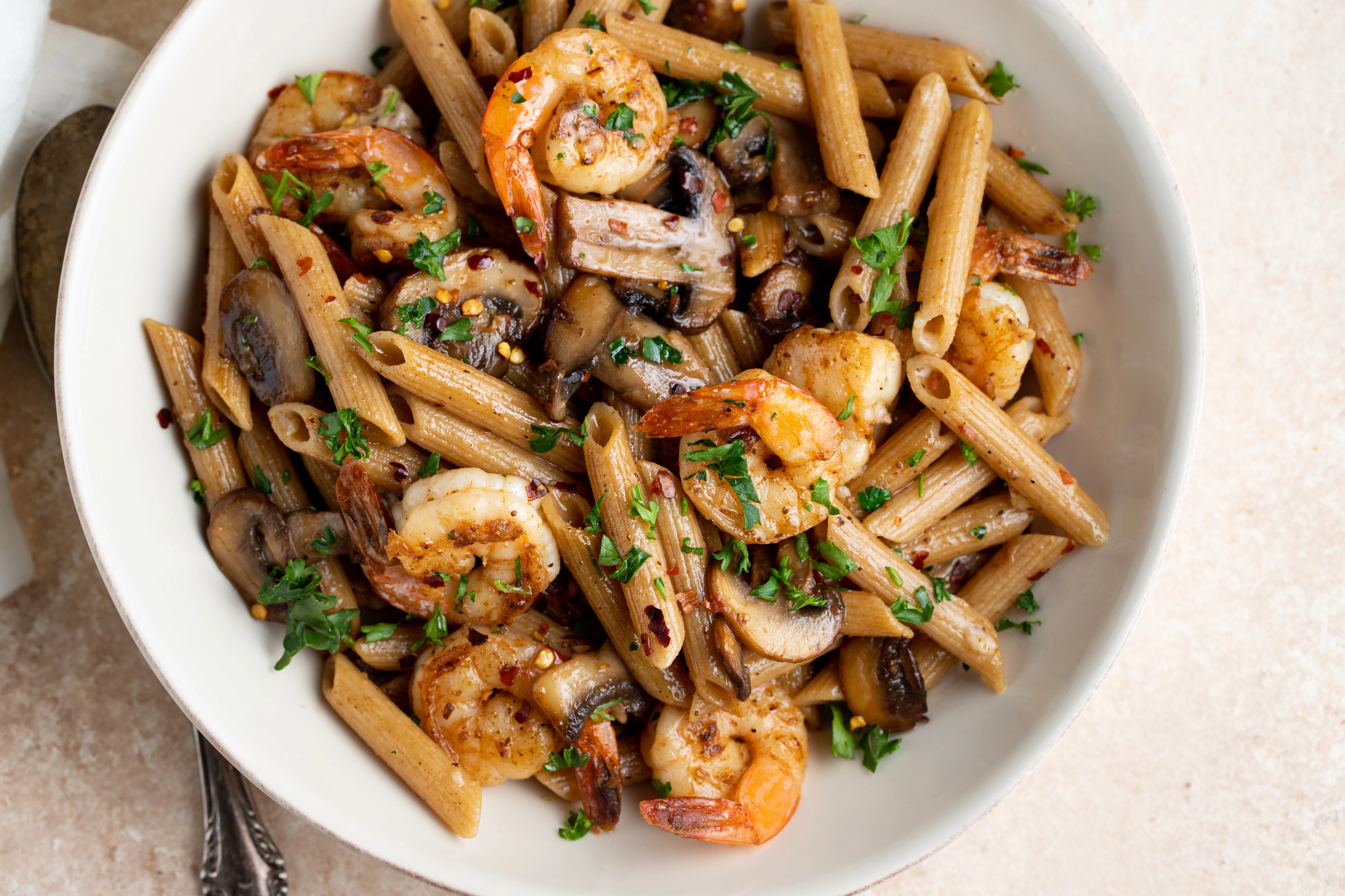Sautéed Lemon Garlic Shrimp Pasta