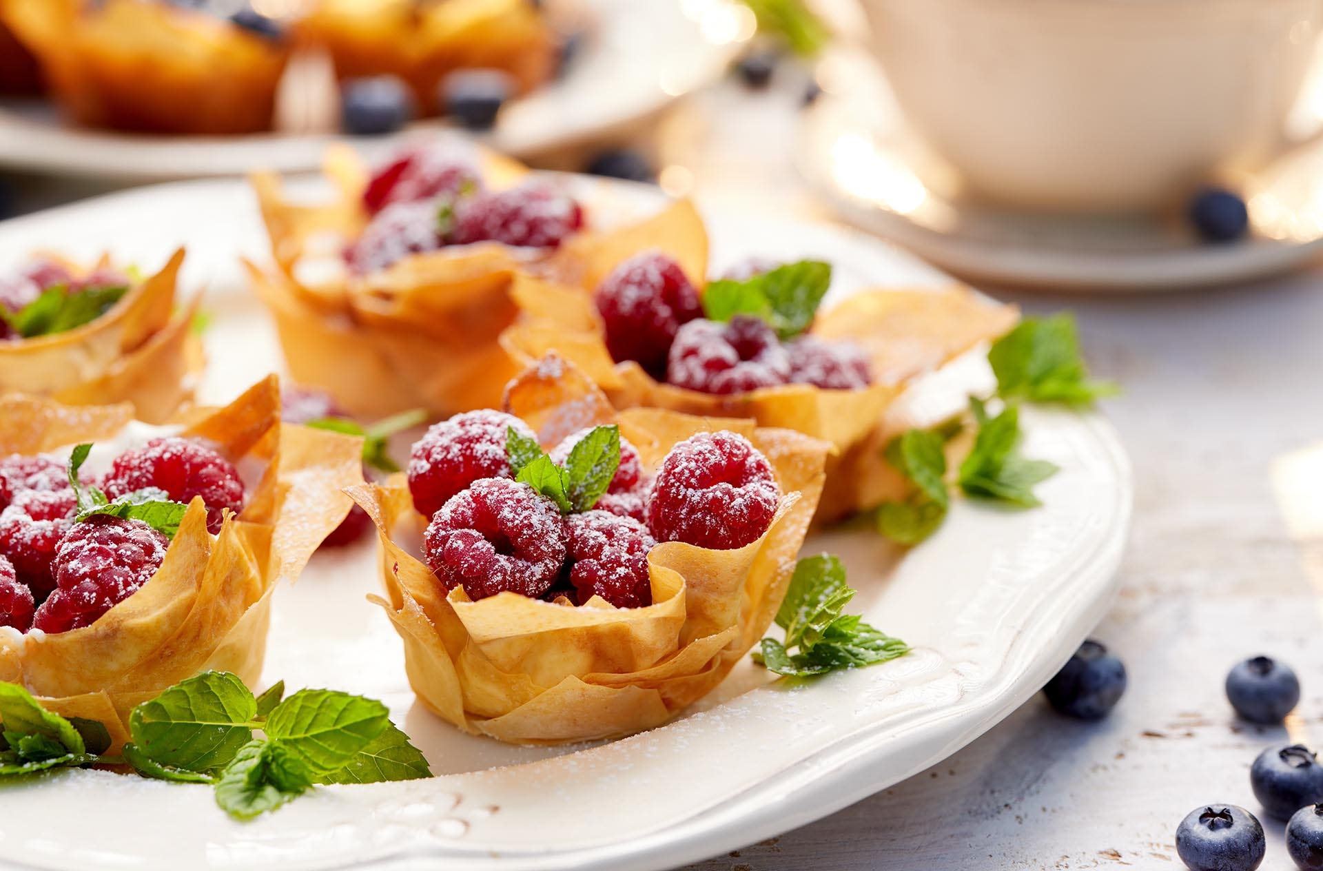 Raspberry Mascarpone Phyllo Cups