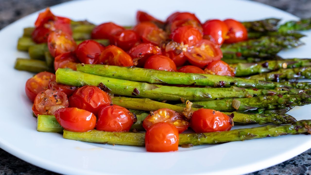 Pan-Seared Asparagus with Lemon-Zest Cherry Tomatoes