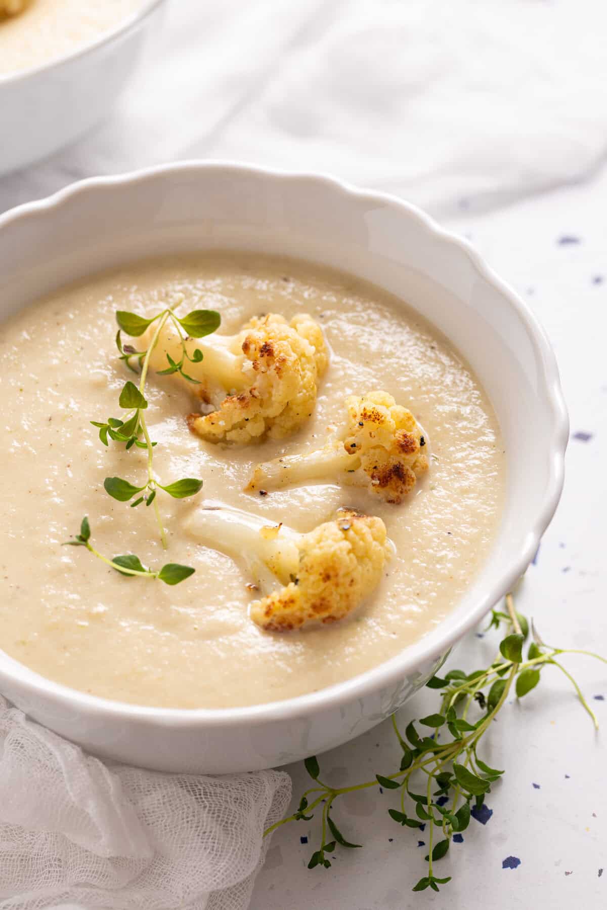 Roasted Cauliflower Soup with Thyme
