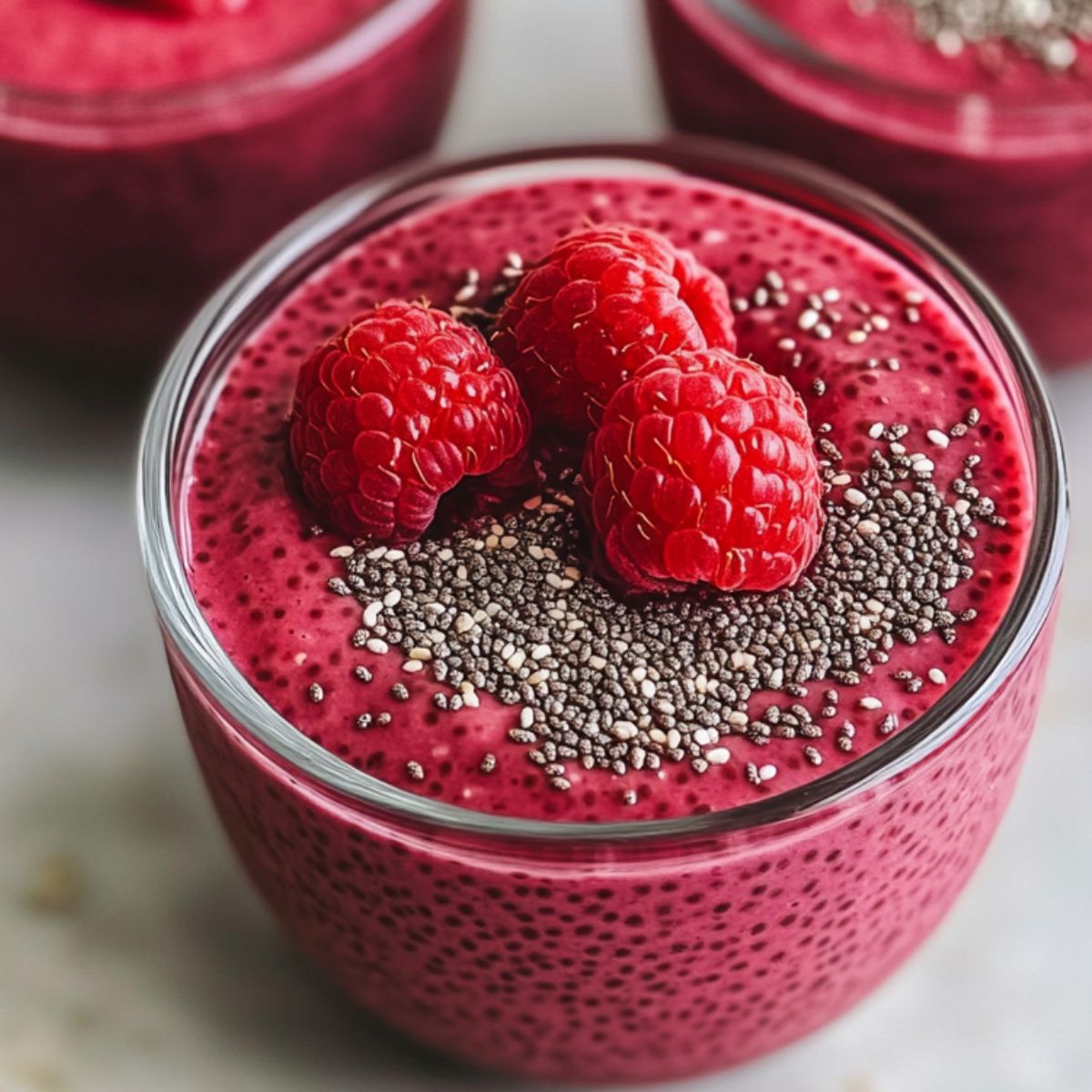 Raspberry-Infused Chia Seed Pudding with Honey