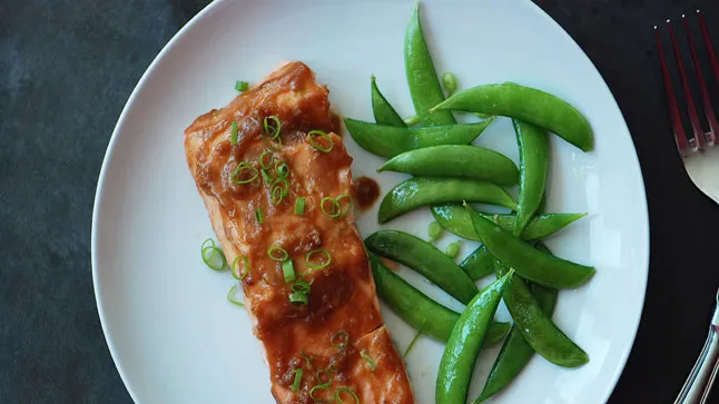 Soy-Glazed Salmon with Snap Peas