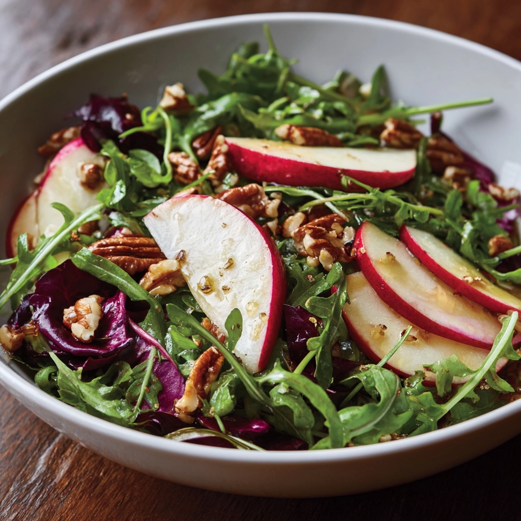 Crunchy Apple and Walnut Salad with Maple-Dijon Dressing
