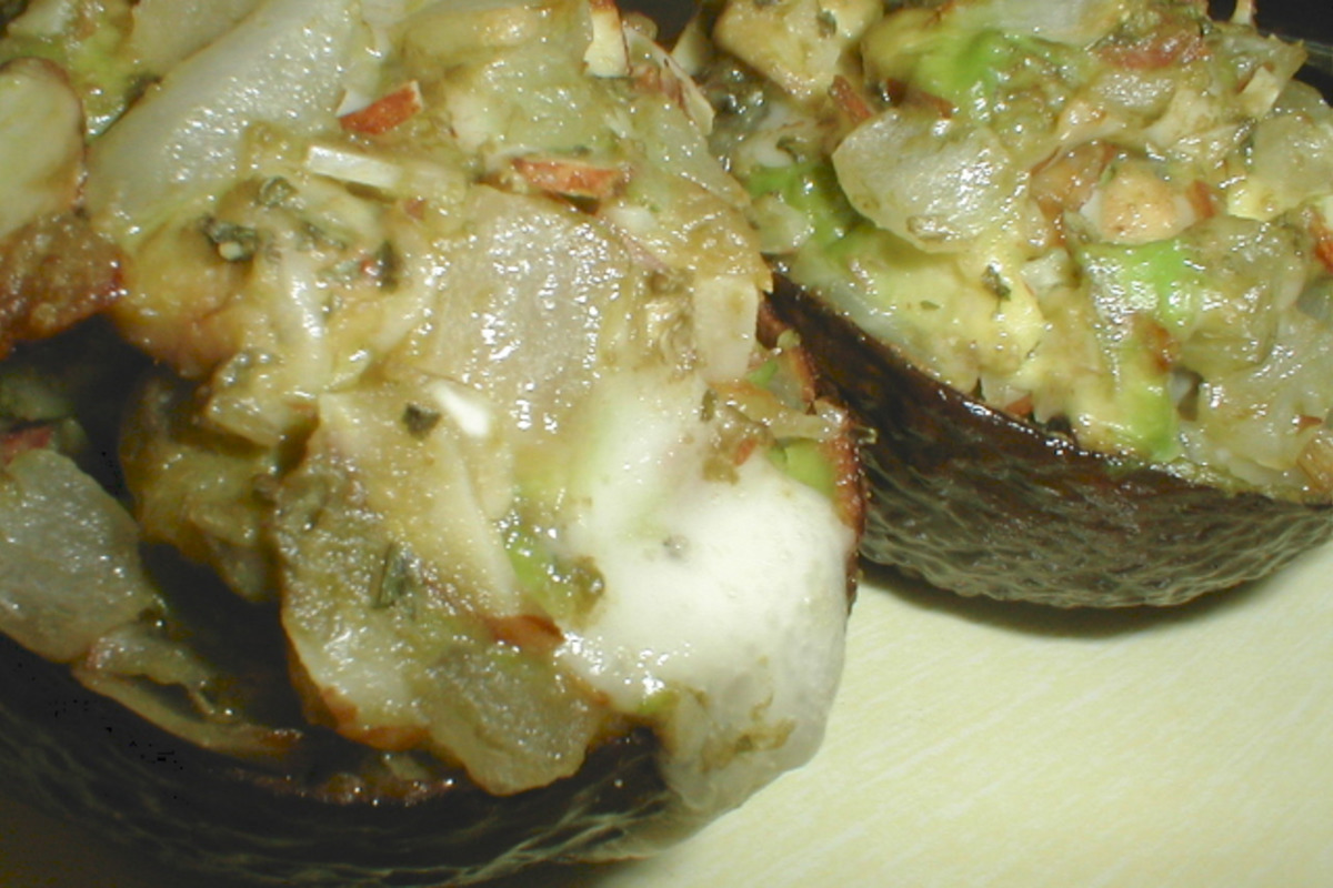 Avocado Halves Stuffed with Herbed Cream Cheese