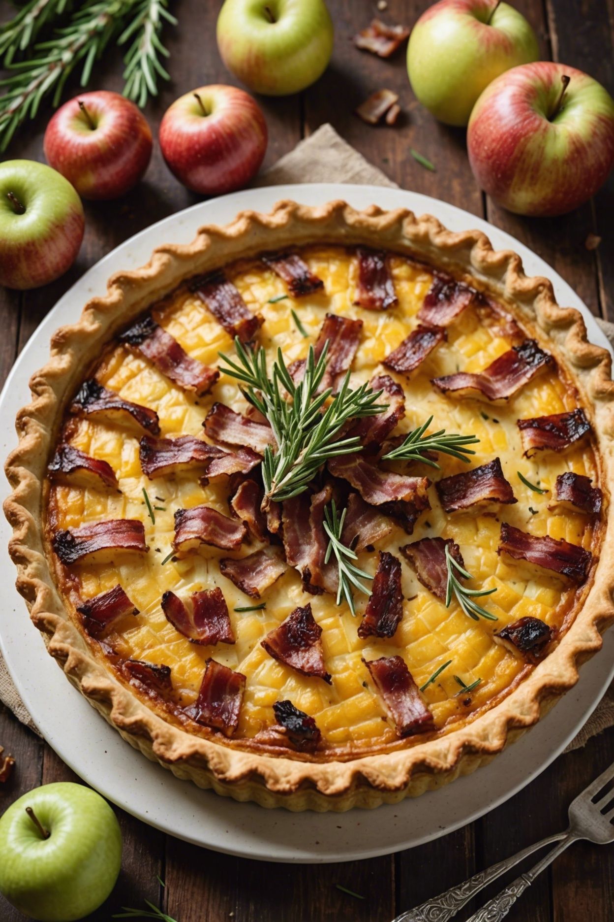 Apple and Cheddar Crustless Quiche