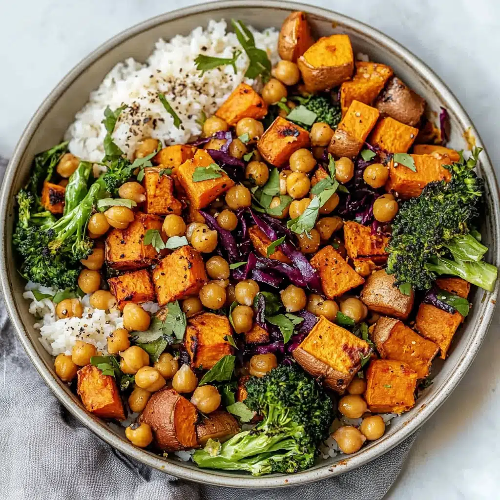 Sheet Pan Harissa-Spiced Chickpeas with Roasted Sweet Potatoes