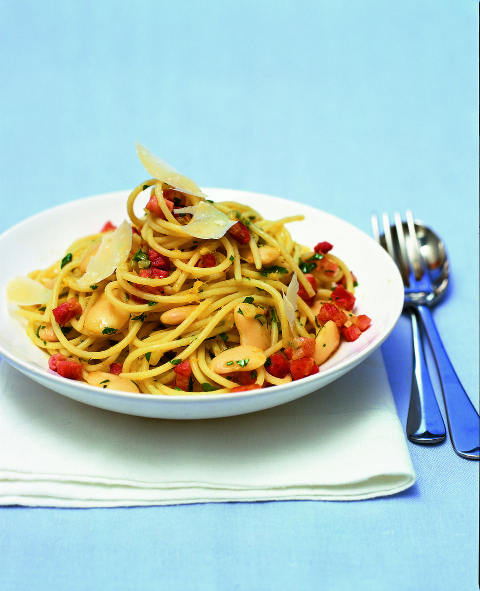 Pancetta and White Bean Pasta with Rosemary