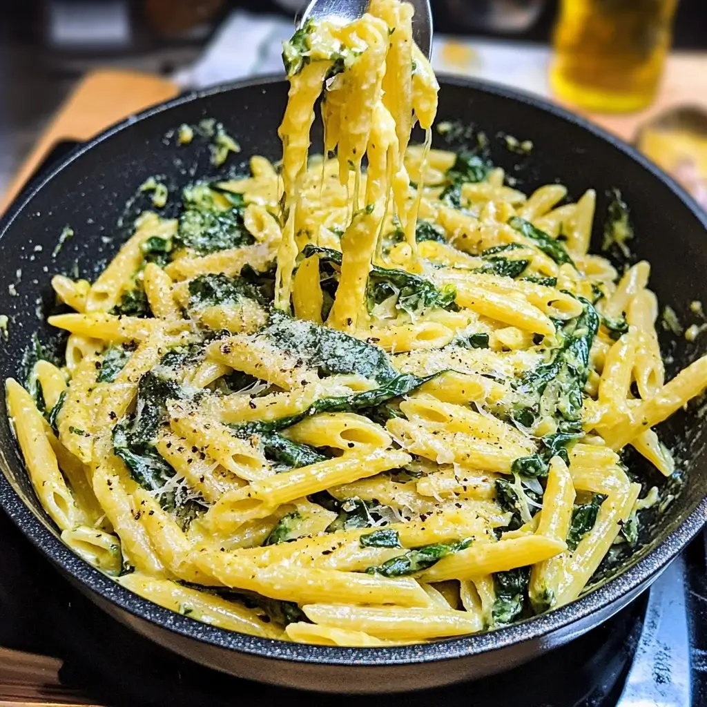 One-Pot White Wine Spinach Pasta