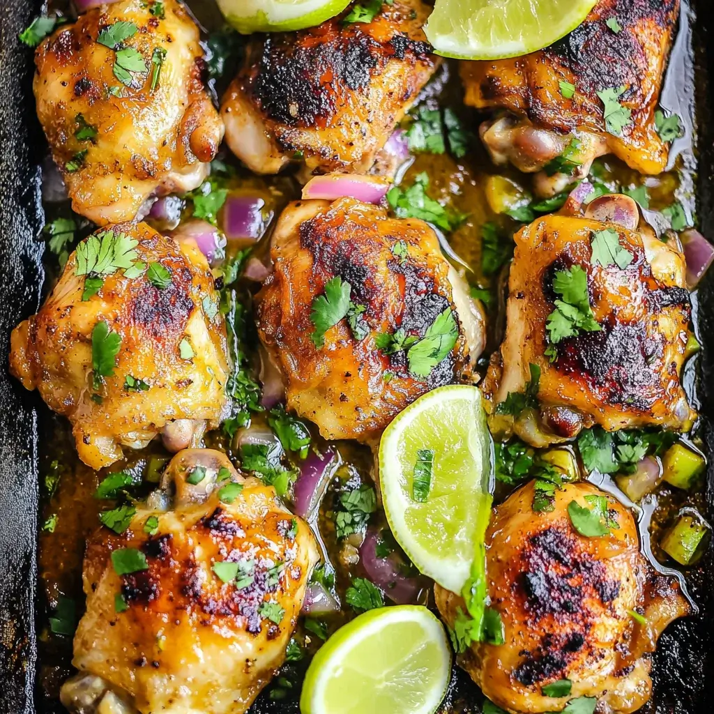 Mojo-Marinated Chicken Thighs with Fried Plantains