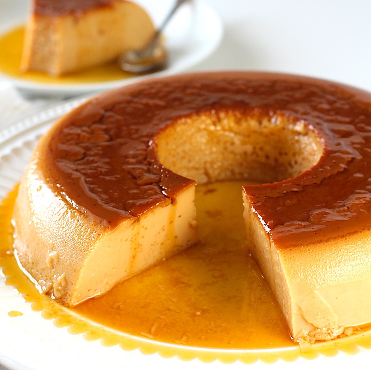 Baked Flan with Caramel Sauce
