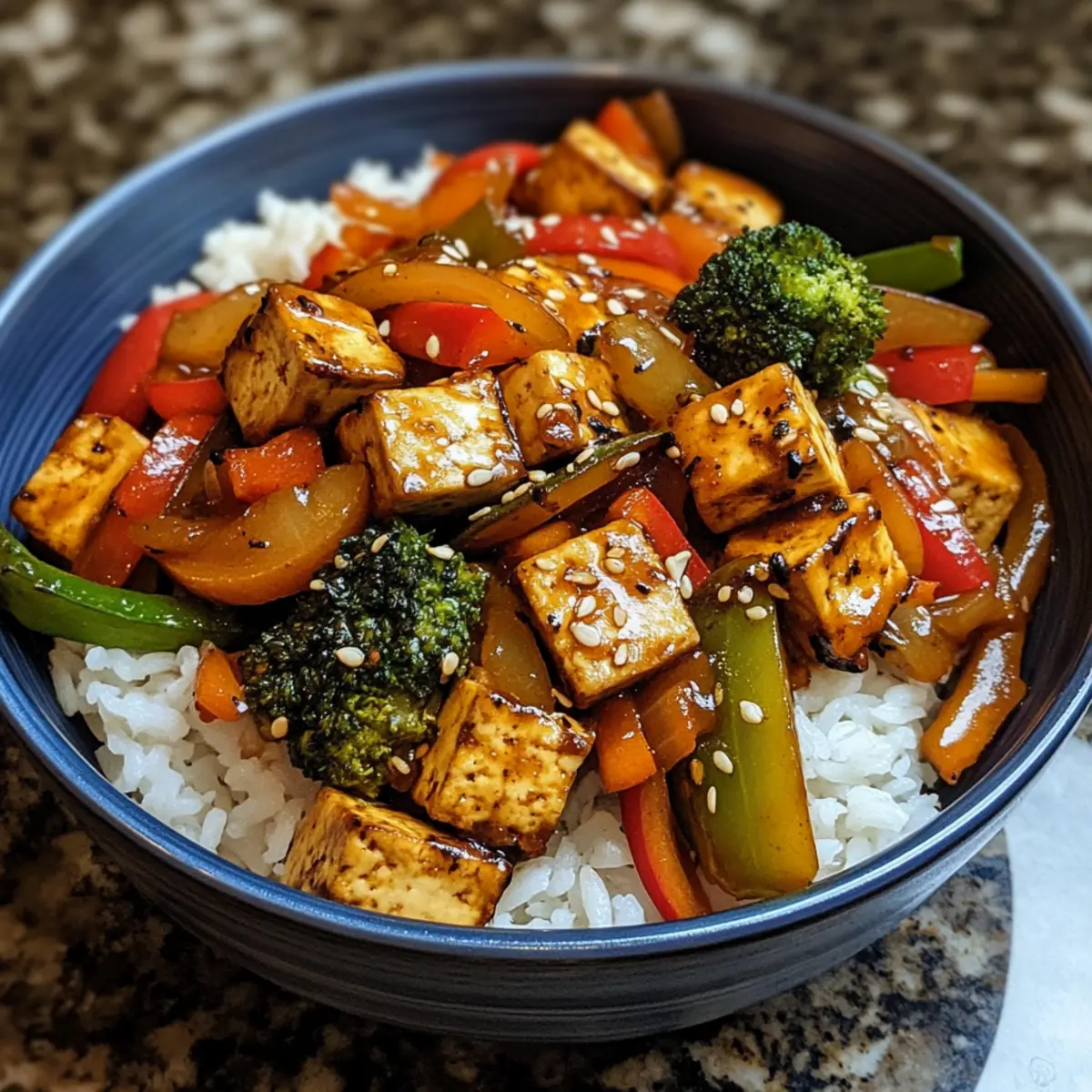 Rainbow Vegetable Stir-Fry with Tofu