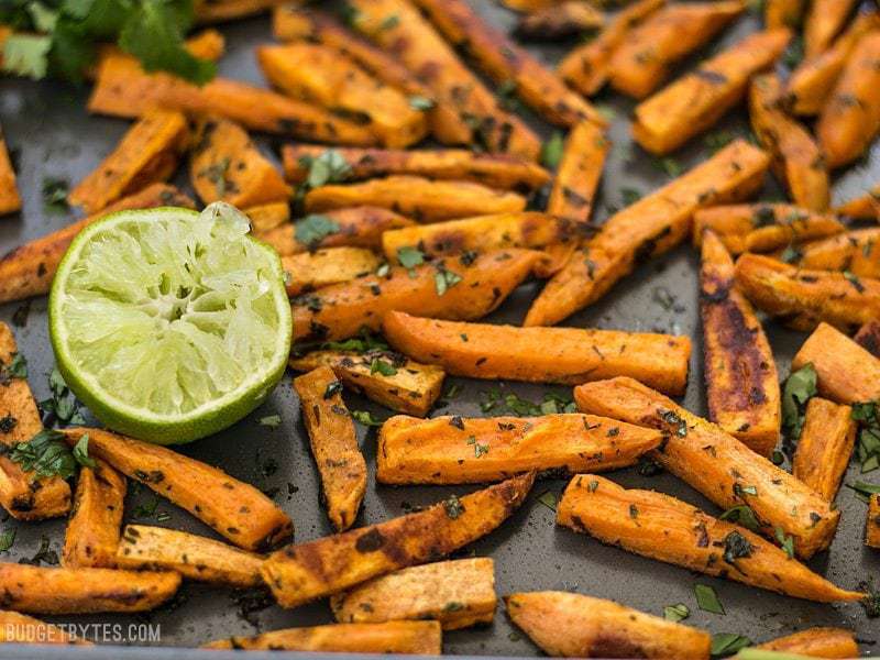 Cumin Lime Chicken with Roasted Sweet Potatoes
