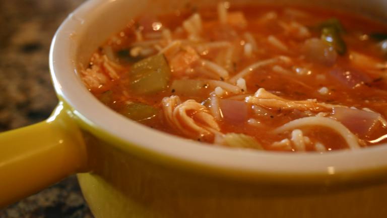 Tomato and Chicken Soup with Mexican Chiles and Avocado