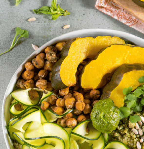Sunflower Seed and Squash Pesto with Quinoa