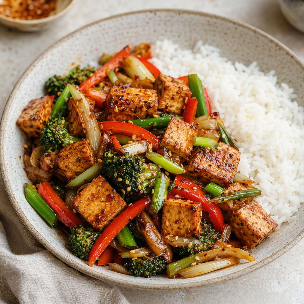 Best-Spiced Tofu Stir-Fry with Jasmine Rice
