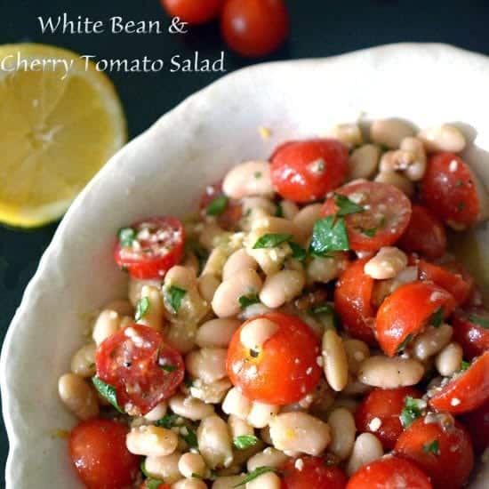 Dill-Parsley White Bean Salad with Cherry Tomatoes