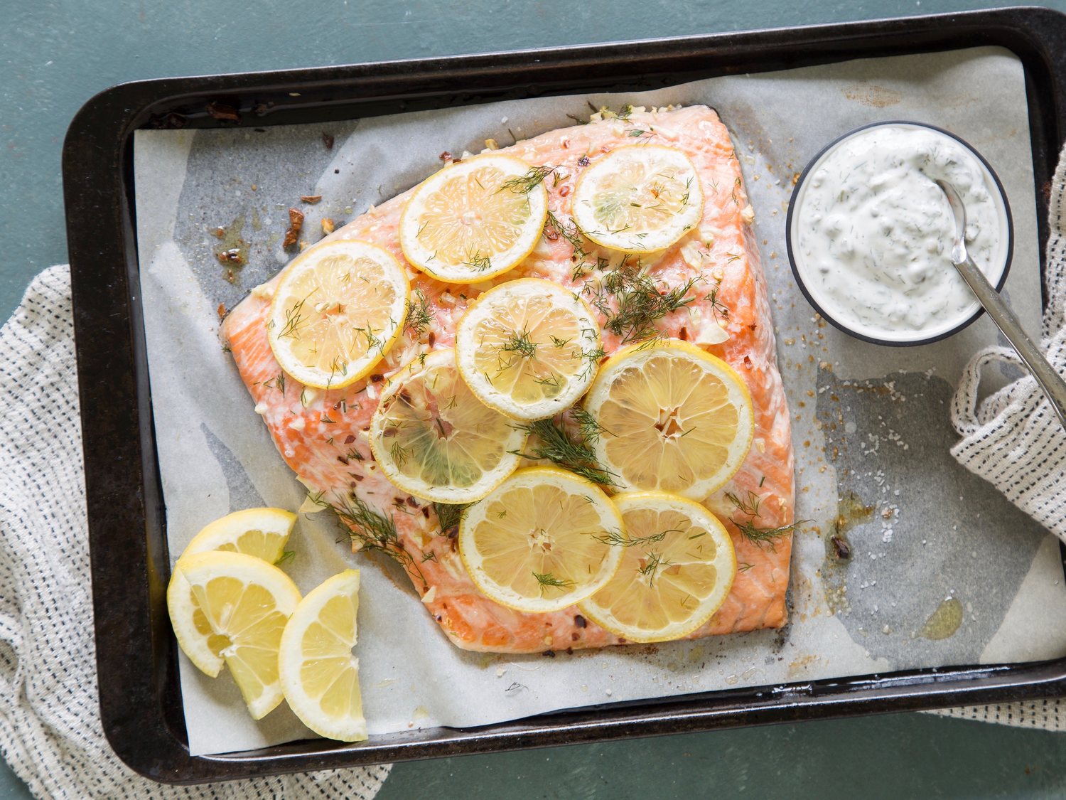 Best-Crusted Salmon with Dill-Caper Sauce
