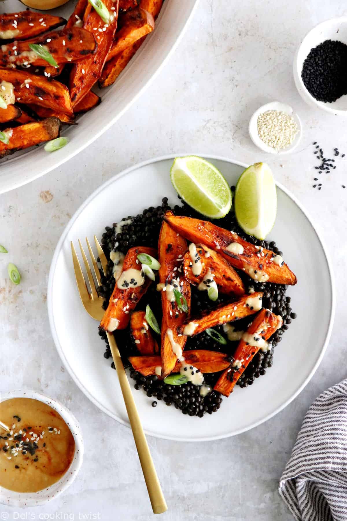 Miso-Glazed Sweet Potato and Sesame Roasted Vegetables