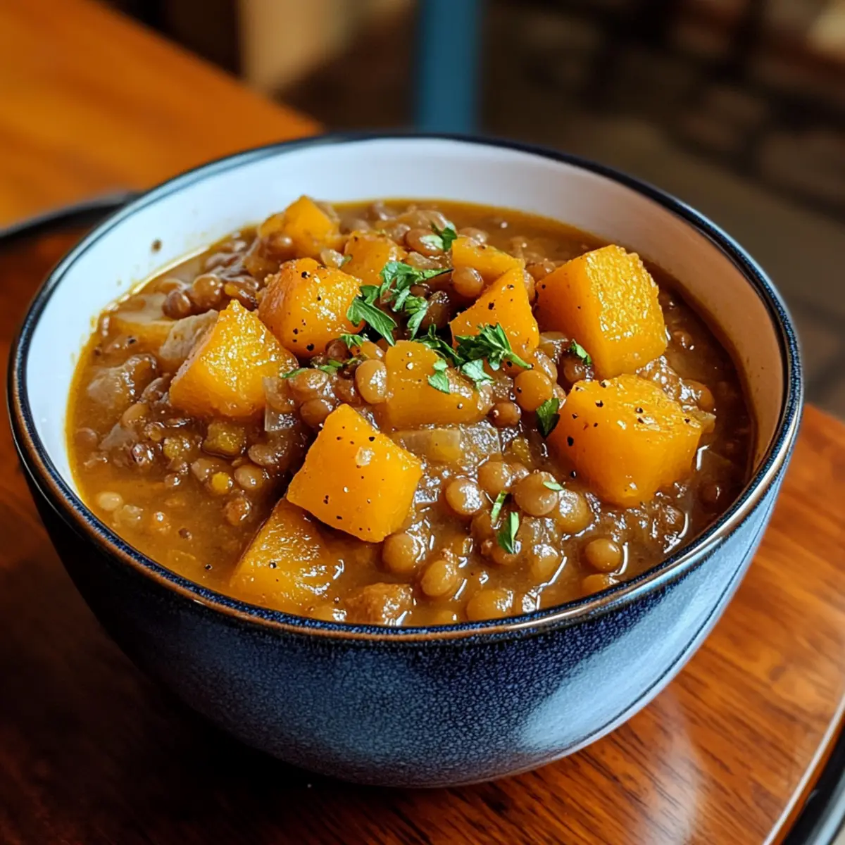 Slow-Cooked Butternut Squash and Lentil Stew
