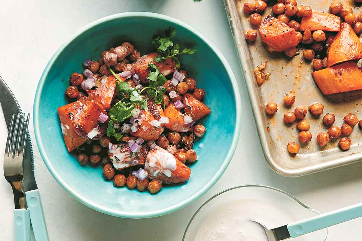 Sheet Pan Herb-Roasted Sweet Potatoes with Chickpeas