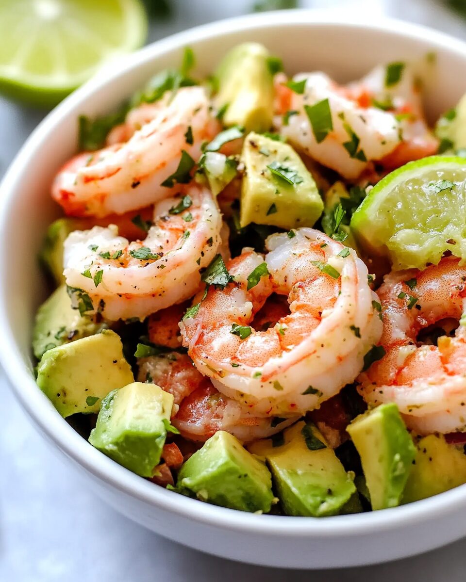 Chilled Avocado Shrimp Salad with Lime Vinaigrette