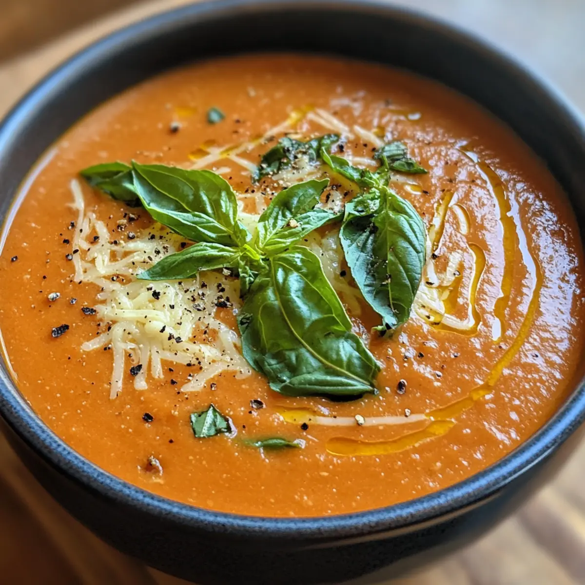 Slow-Cooked Tomato Basil Soup with Fresh Herbs