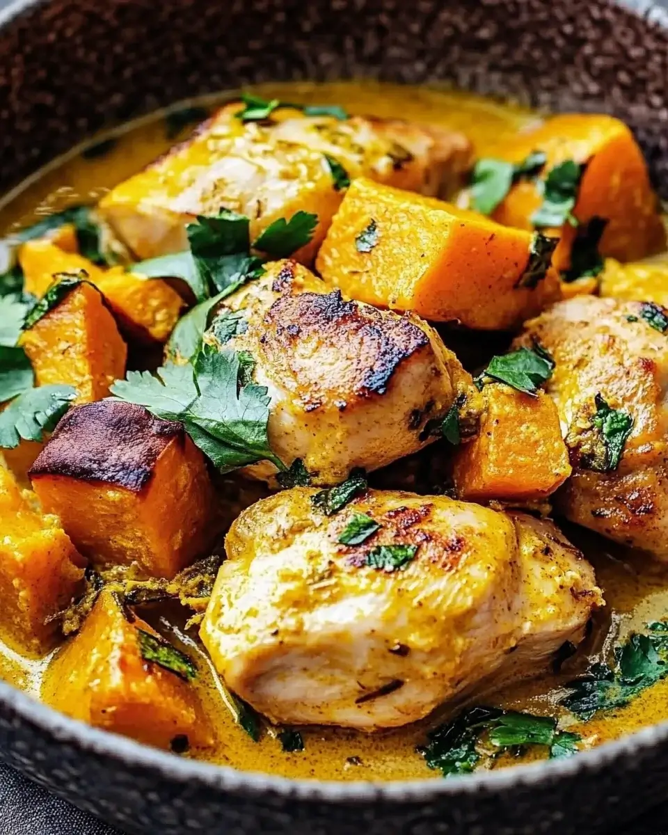 One-Pot Turmeric Coconut Chicken with Sweet Potatoes