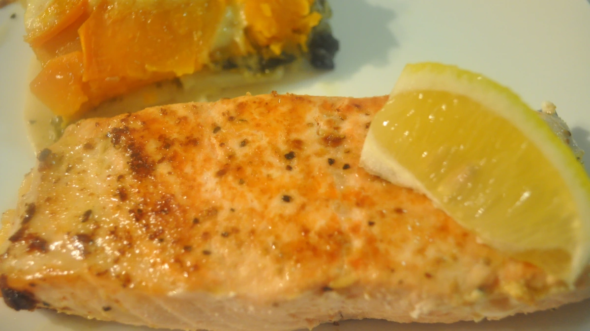 Lemon-Garlic Salmon with Herbed Potatoes