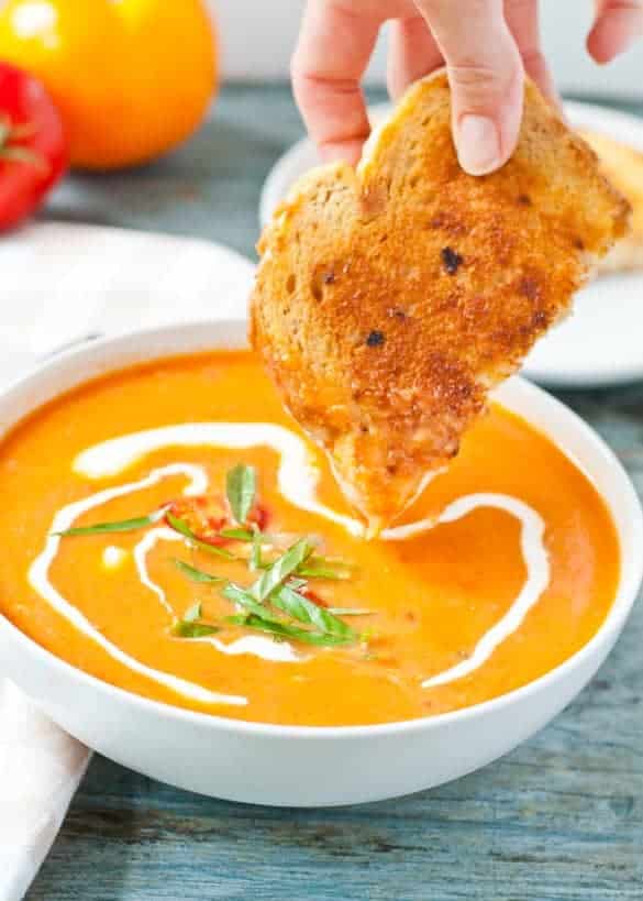 Herb-Infused Garden Tomato Soup with Fresh Basil