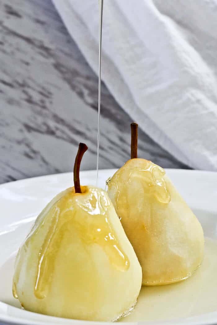 Honey-Cardamom Poached Pears