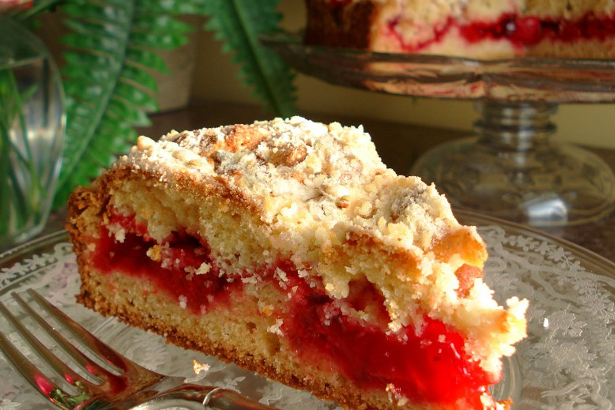 Cherry-Almond Streusel Coffee Cake