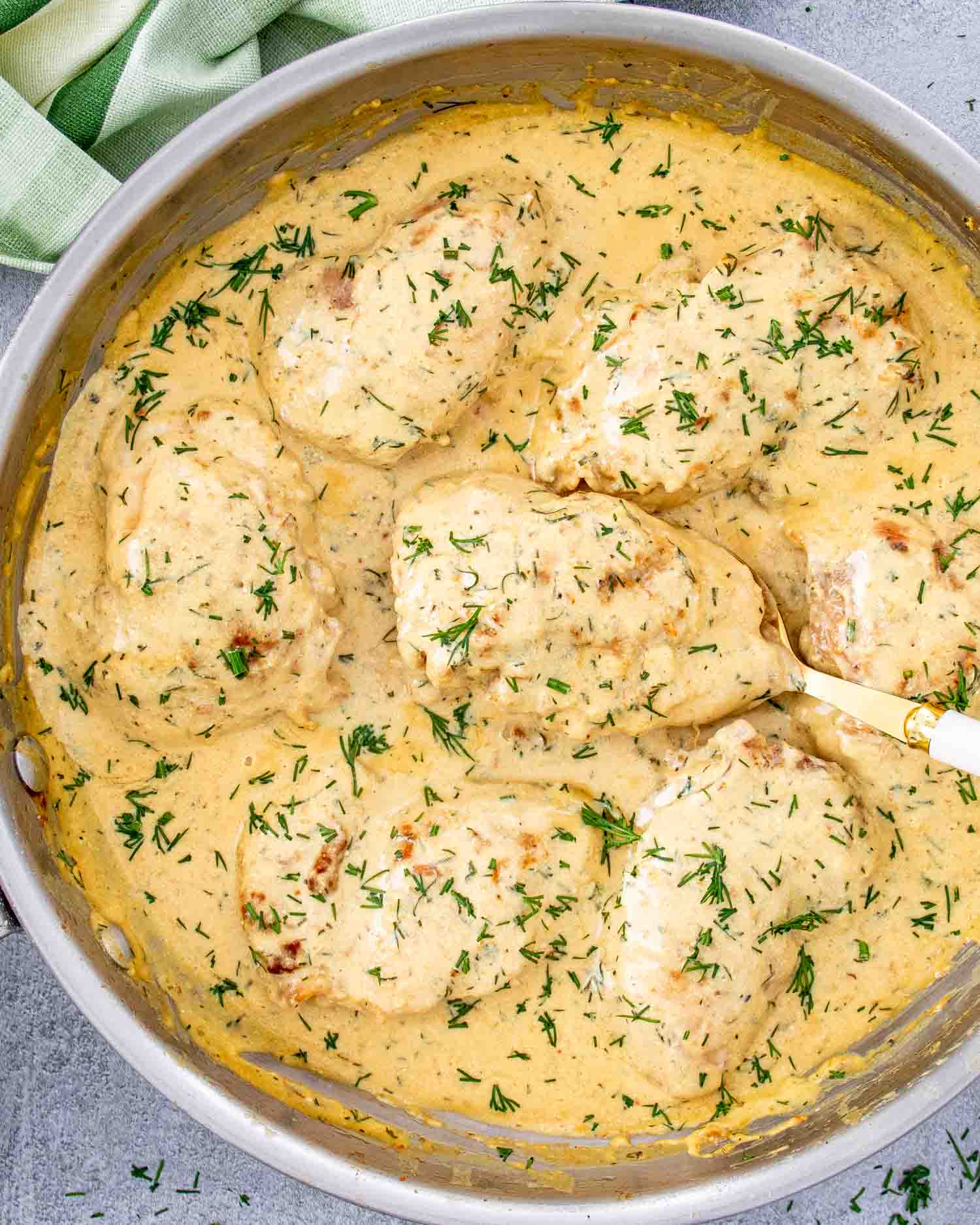 Sear-Browned Chicken Thighs with Lemon-Dill Sauce