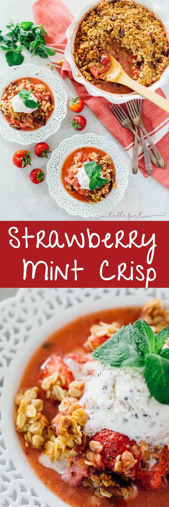 Baked Strawberry and Mint Crisp