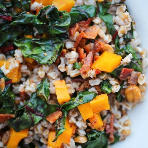 Miso-Roasted Butternut Squash and Farro Salad