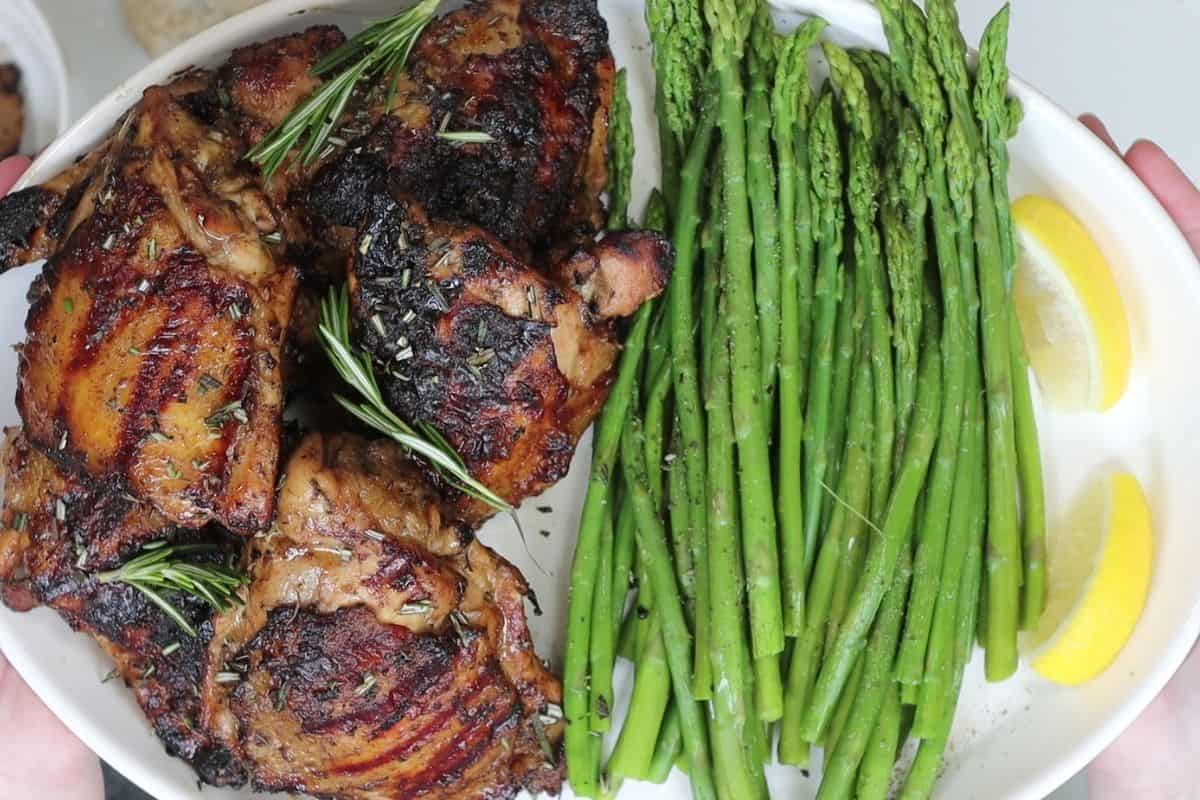 Rosemary-Glazed Chicken Thighs with Asparagus