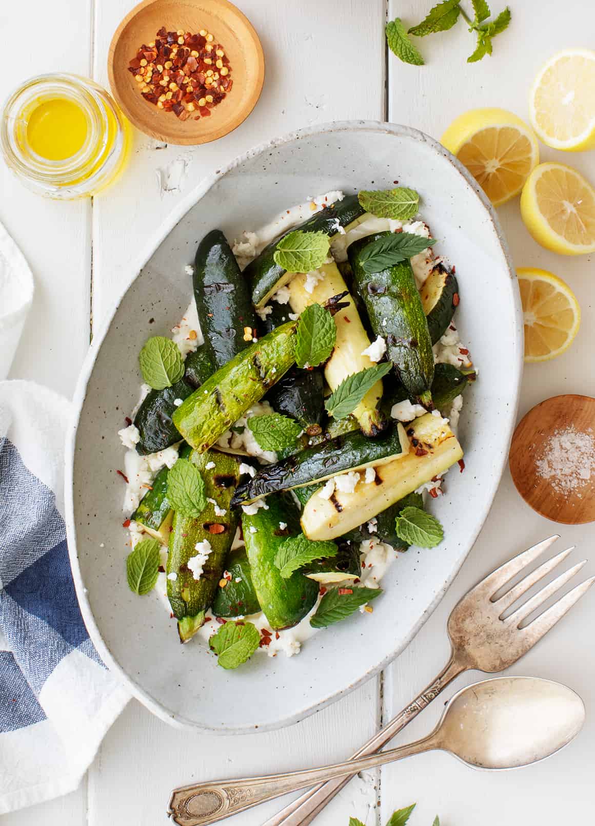 Zucchini Rings with Lemon and Feta