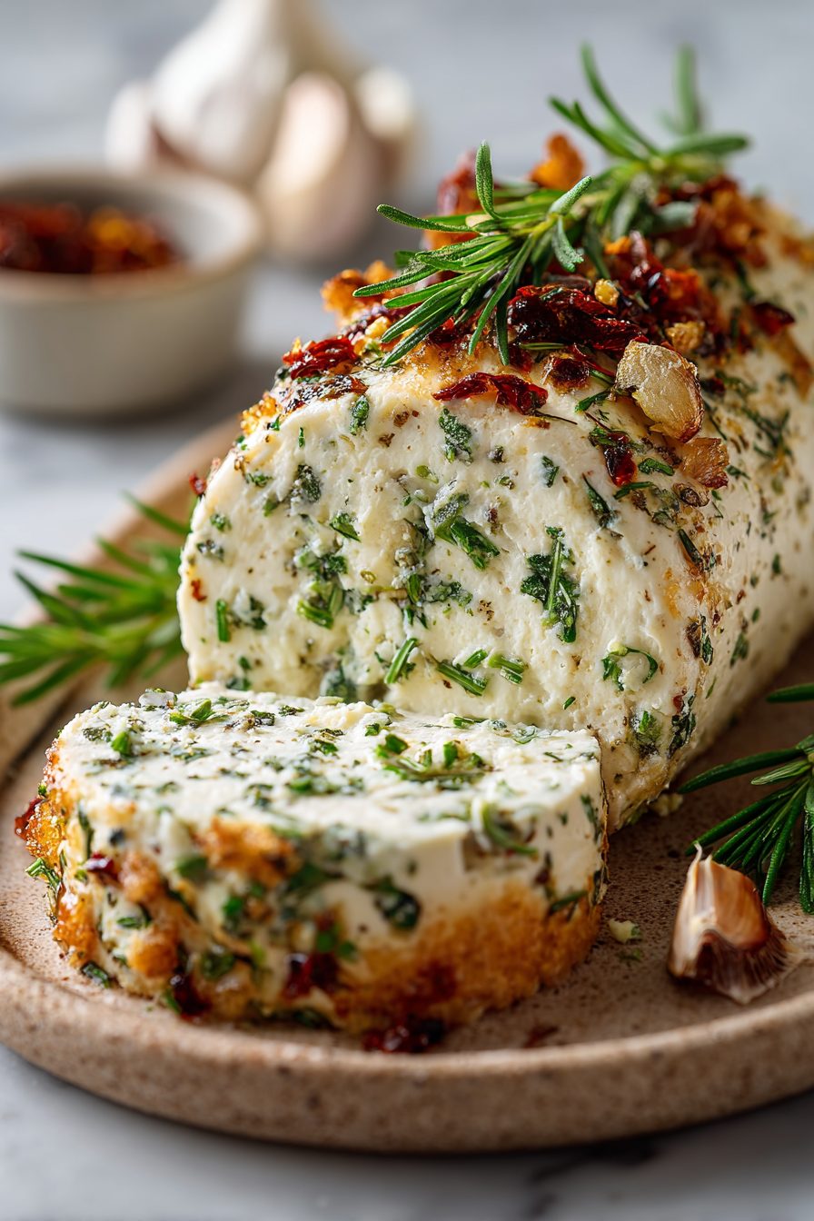 Herb-Infused Cheese Log