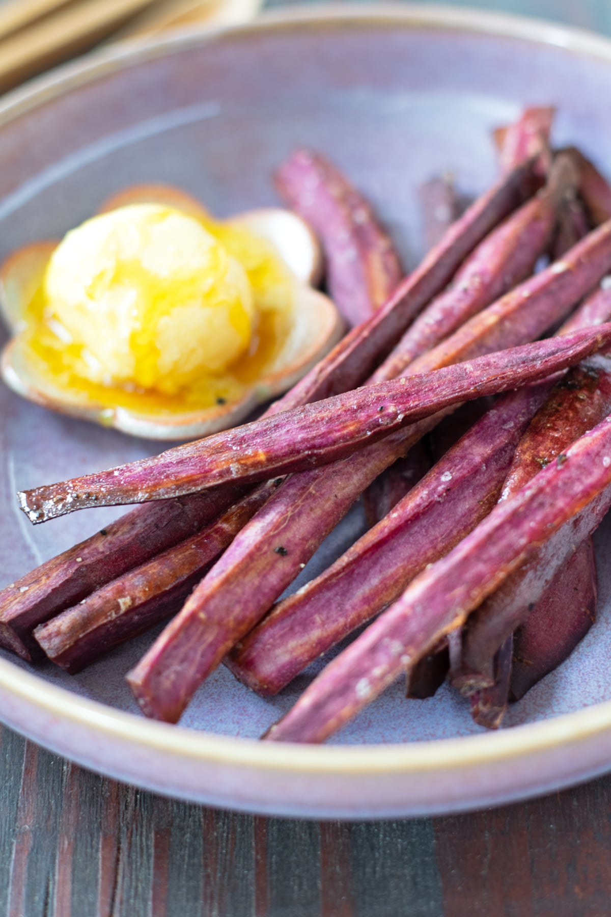 Air-Fried Purple Sweet Potato Fries with Smoked Paprika