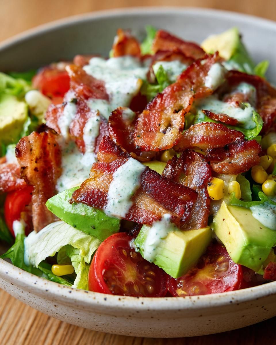 Heirloom Tomato and Avocado Salad with Smoked Bacon