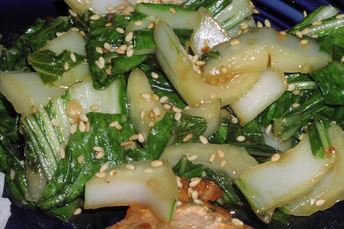 Sesame-Ginger Stir-Fried Chicken with Bok Choy