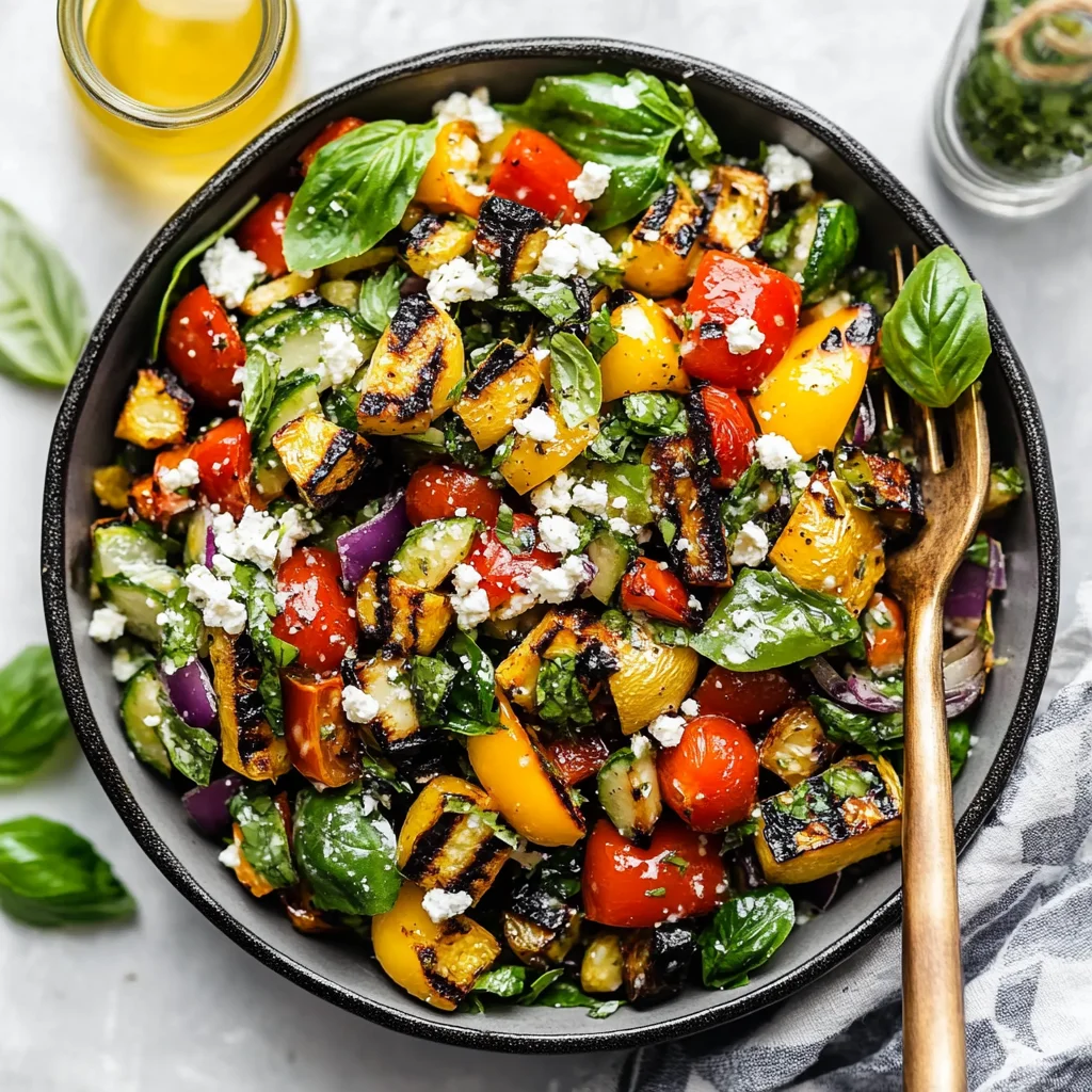 Grilled Heirloom Vegetables with Lemon and Basil Vinaigrette