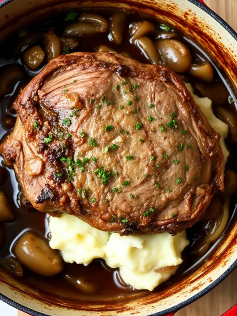 Beer-Braised Pork Shoulder with Peach Compote