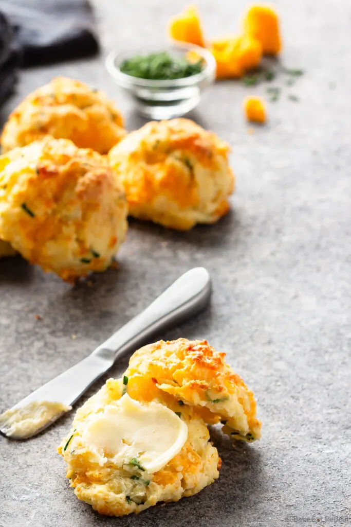 Baked Buttermilk Biscuits with Chive Butter